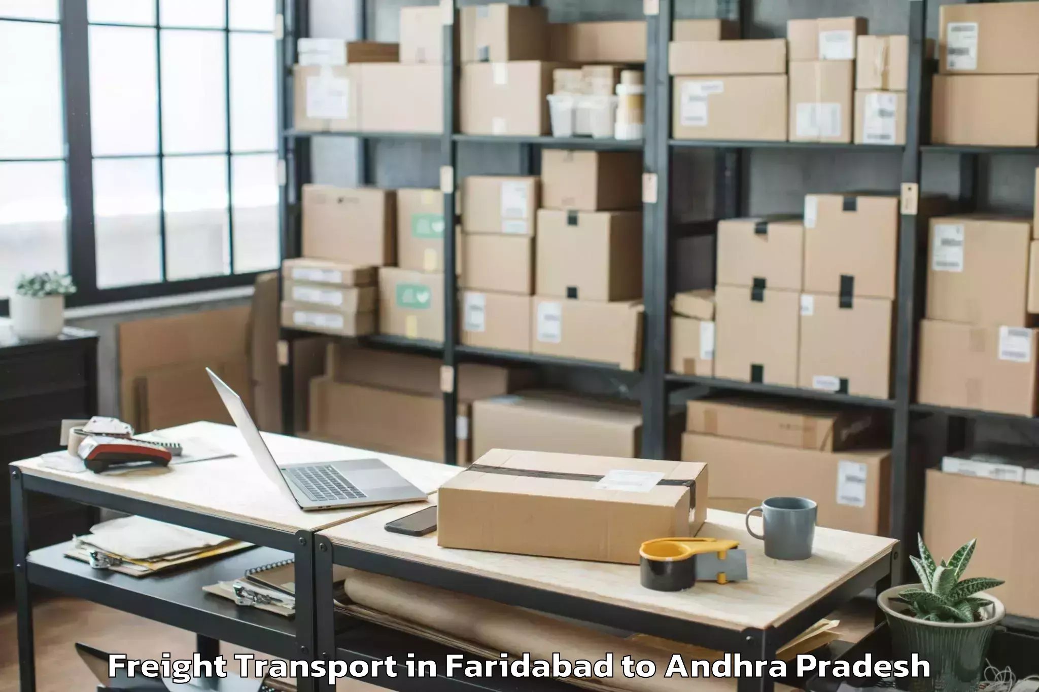 Top Faridabad to Poduru Freight Transport Available